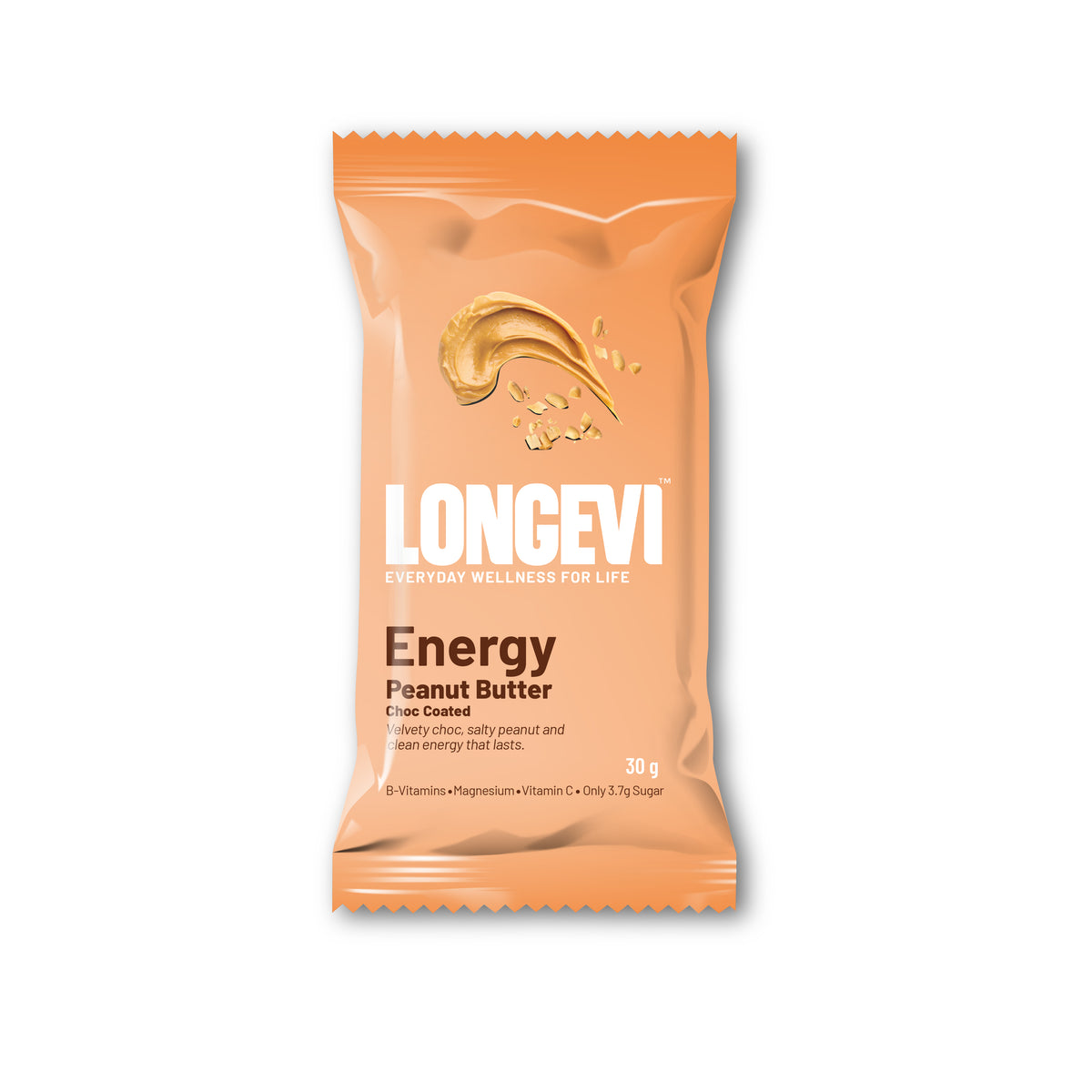 Longevi Energy Bar | B Vitamins & Vit C Choc Peanut Butter Bar